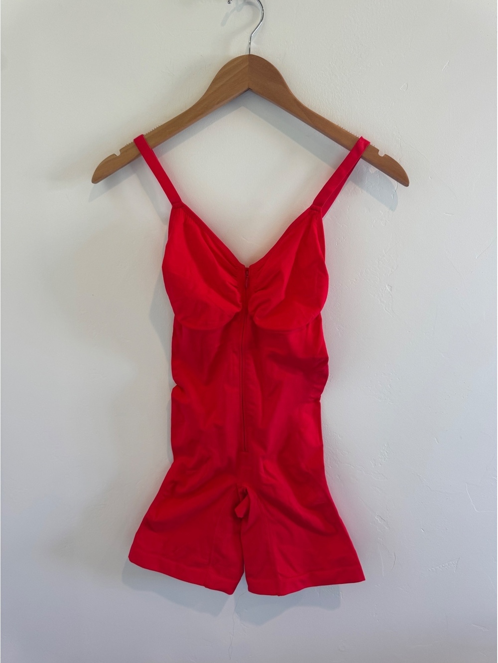 Red Satin Corset Romper Size S/M Y2K Zip Front Mini Playsuit NWOT